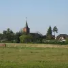 Blick von den Havelwiesen auf den Ortsteil Döberitz